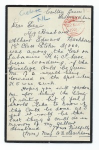 Letter Mrs backhouse  
